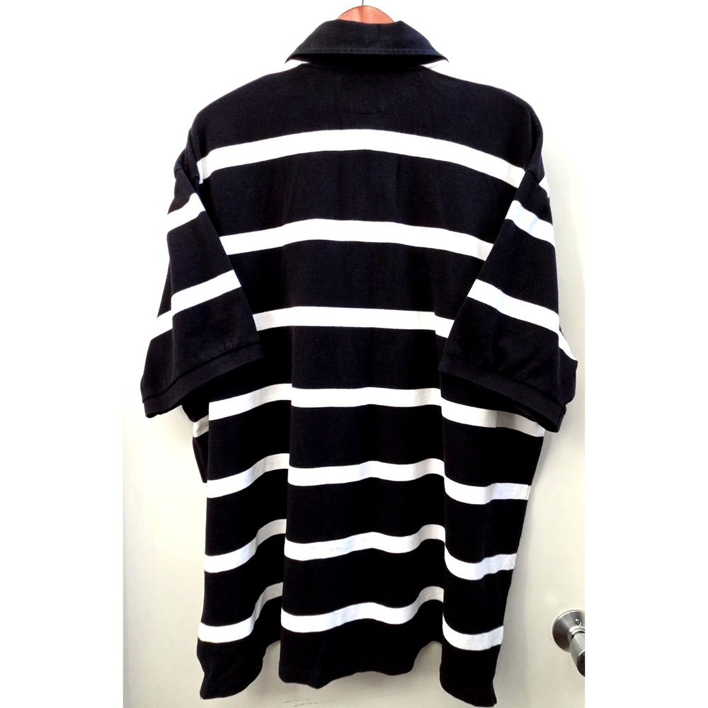 POLO by Ralph Lauren Big Pony Rugby Polo 3XB Striped Black/White S Sleeve Shirt - Picture 4 of 12
